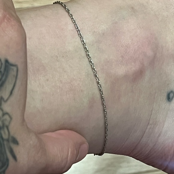 Vintage Sterling Silver 925 Stamped Ankle Bracelet 10 Inches - Picture 5 of 5